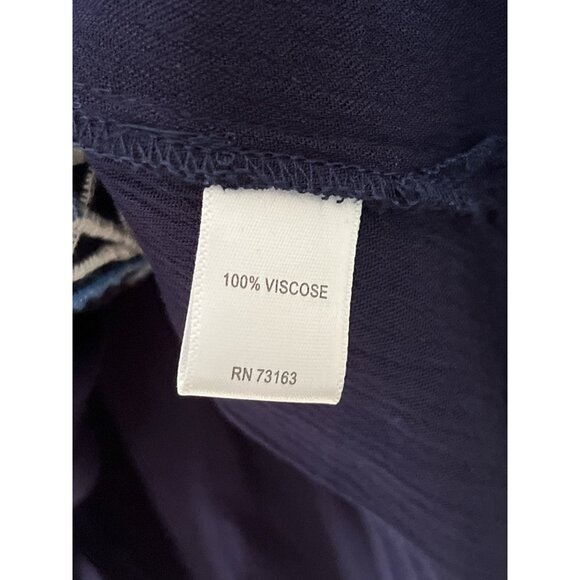 Cupio Women’s Size S Navy Blue Embroidered Long Sleeve Boho Peasant Top - Picture 6 of 7